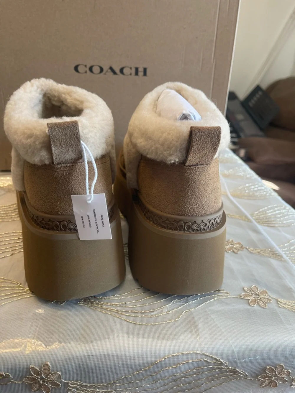 NWB coach women’s Christina pull on bootie color tobacco size 9